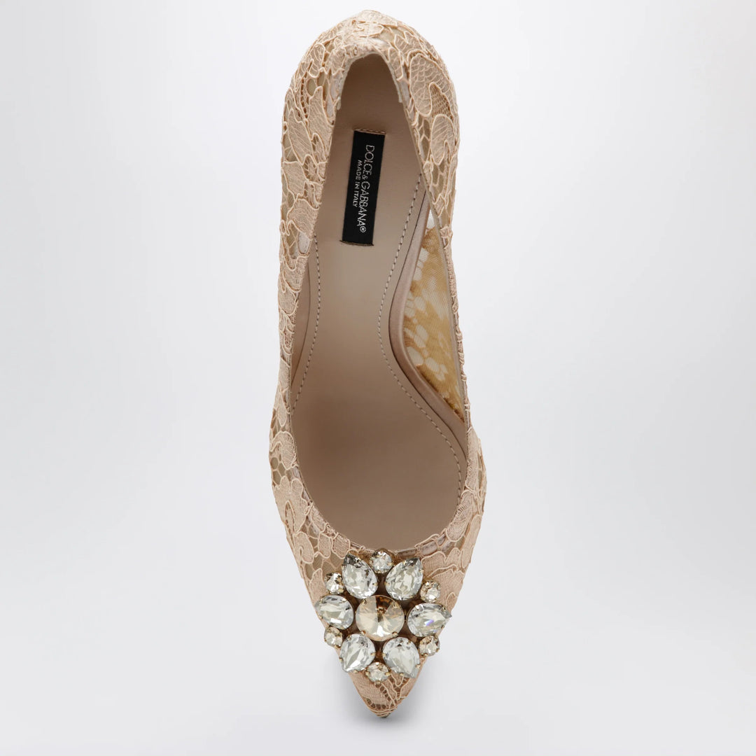 Dolce&amp;Gabbana - Bellucci pumps in Taormina lace with crystals, apricot