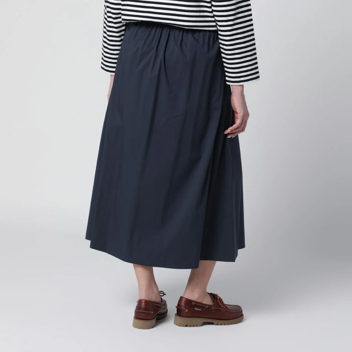 PT Torino - Blue pleated cotton-blend skirt