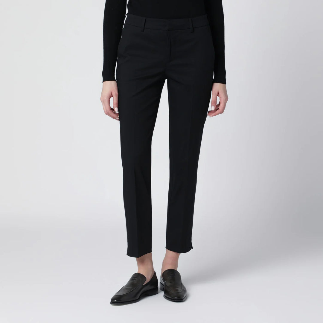 PT Torino - Black slim-fit cotton-blend trousers
