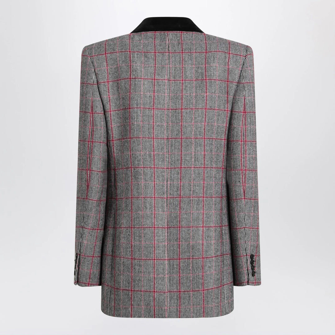 Chloé - Black/white checkered wool double-breasted blazer