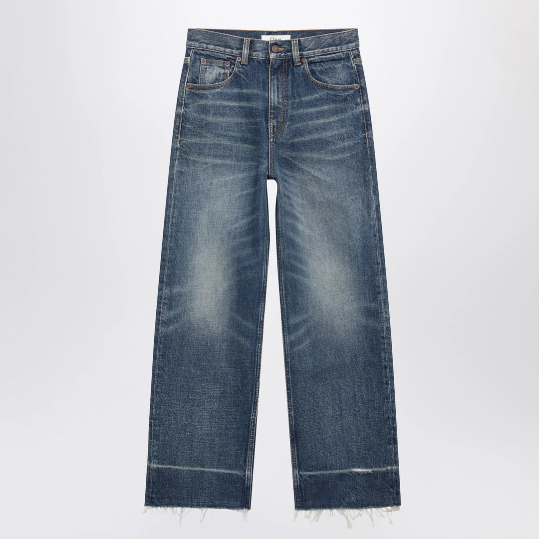 Chloé - Bootcut denim jeans in dark cobalt cotton