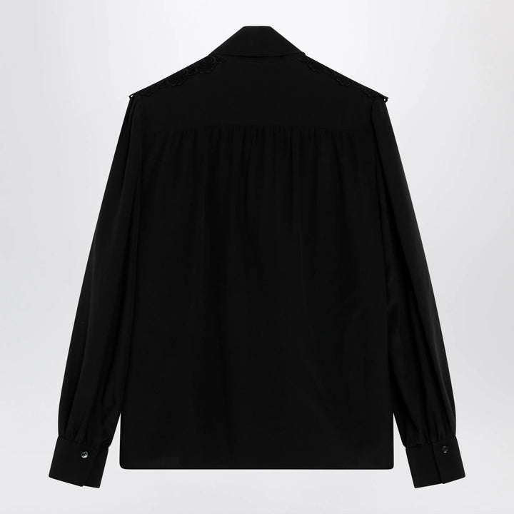 Chloé - Black silk blouse with lavallière