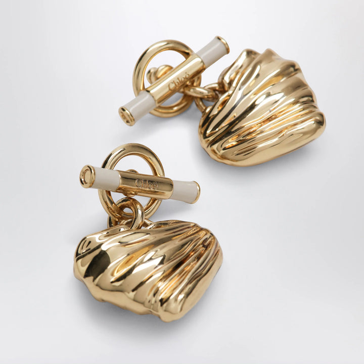 Chloé - Gold/Ivory heart earrings
