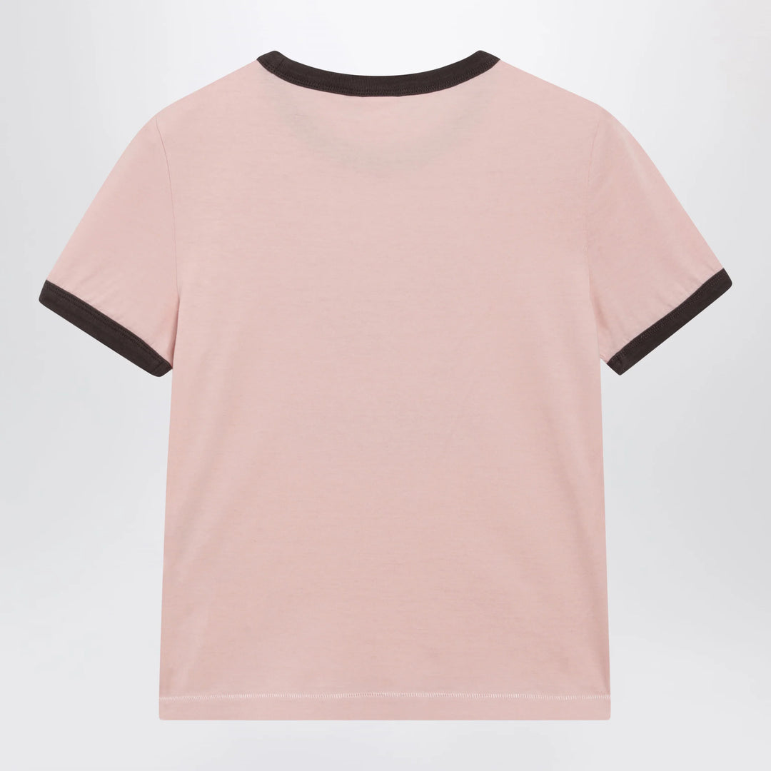 Chloé - Pink Cotton T-Shirt with Logo Print