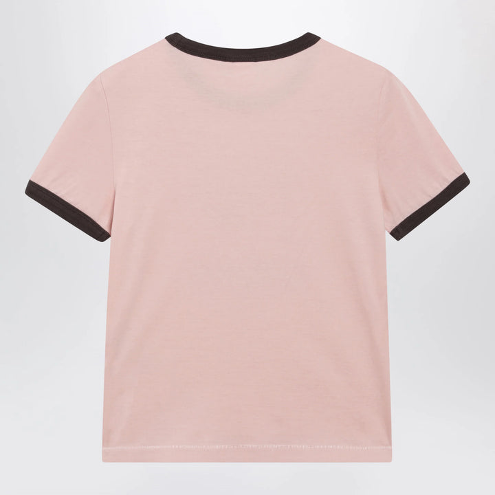 Chloé - Pink Cotton T-Shirt with Logo Print