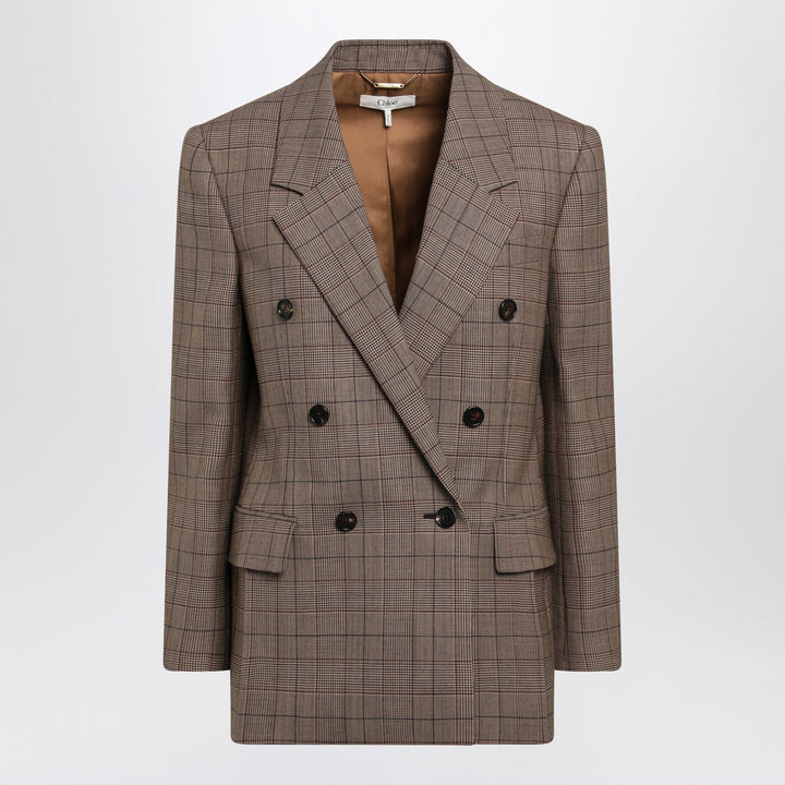 Chloé - Brown Prince of Wales double-breasted jacket
