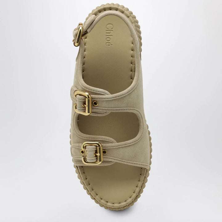 Chloé - Nama wedge sandals in sand