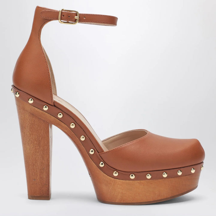 Chloé - Brown platform pumps with studs