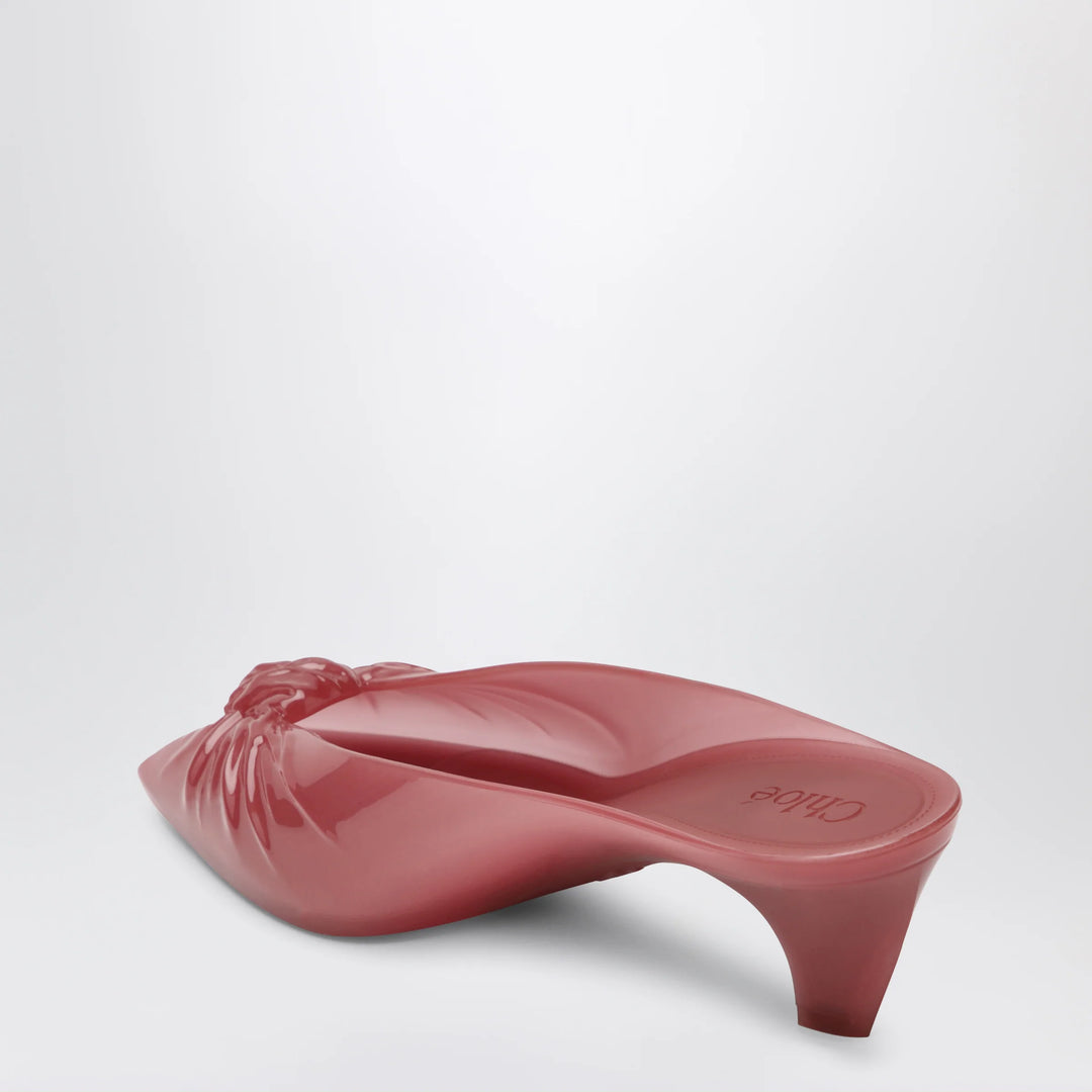 Chloé - Pink transparent TPU Jelly mules with bow