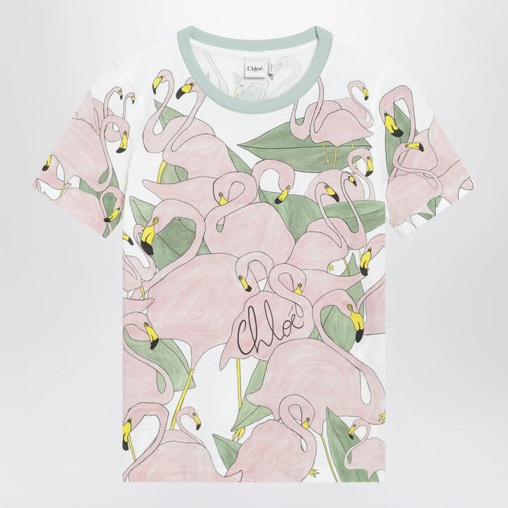 Chloé - Baby-fit crew-neck T-shirt in organic cotton jersey, multicolor