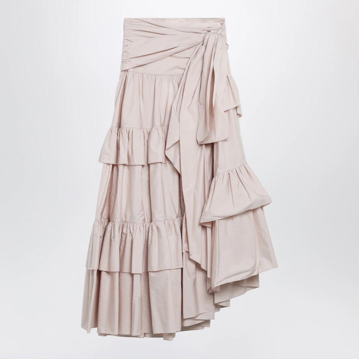 Chloé - Long ruffled cotton poplin skirt in pink