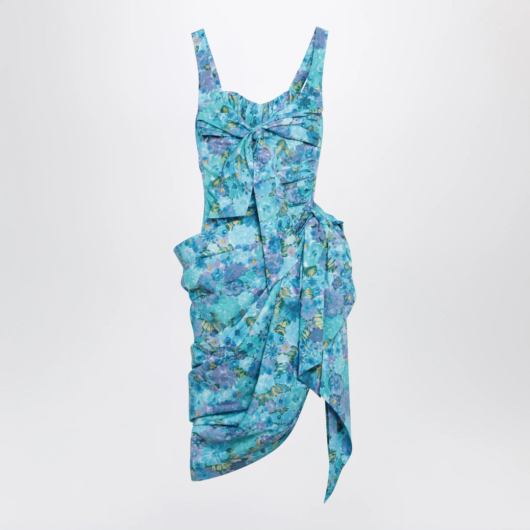 Chloé - Sleeveless wrap bustier midi dress in cotton poplin