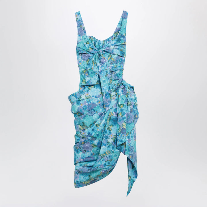 Chloé - Sleeveless wrap bustier midi dress in cotton poplin