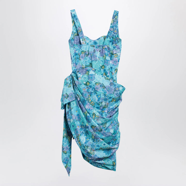 Chloé - Sleeveless wrap bustier midi dress in cotton poplin