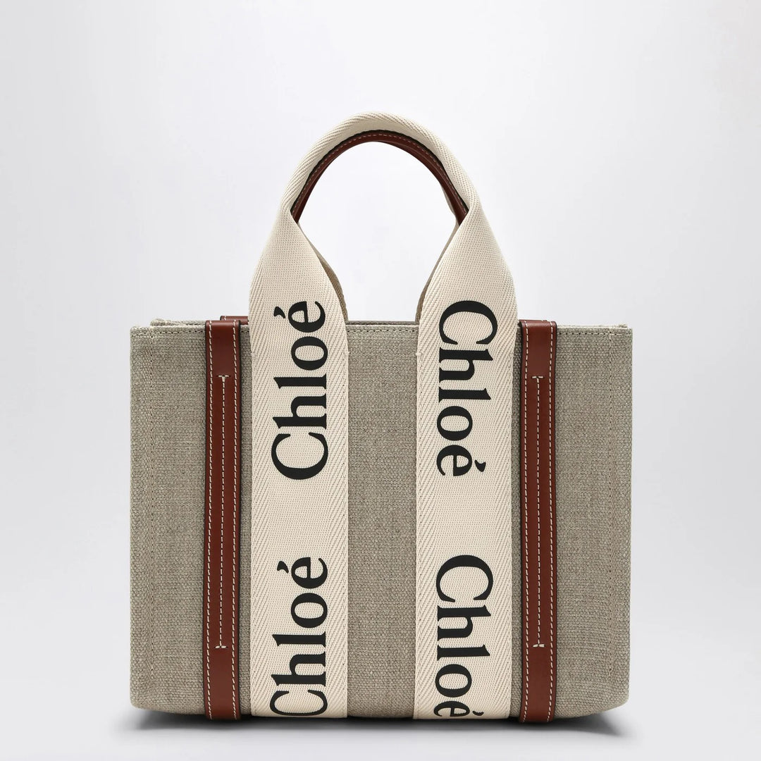 Chloé - Woody little bag in beige canvas