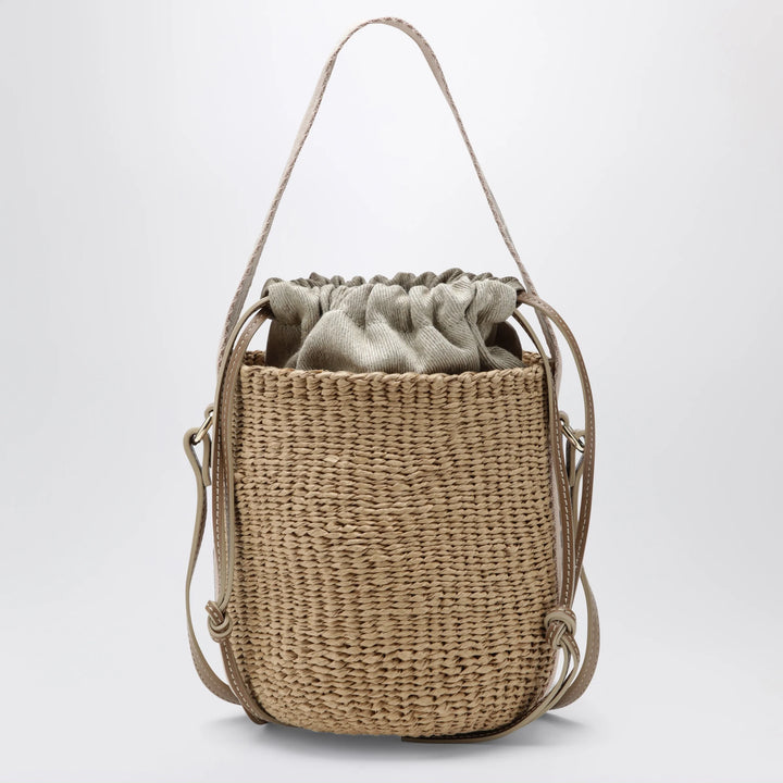 Chloé - Small Woody bucket bag in raffia