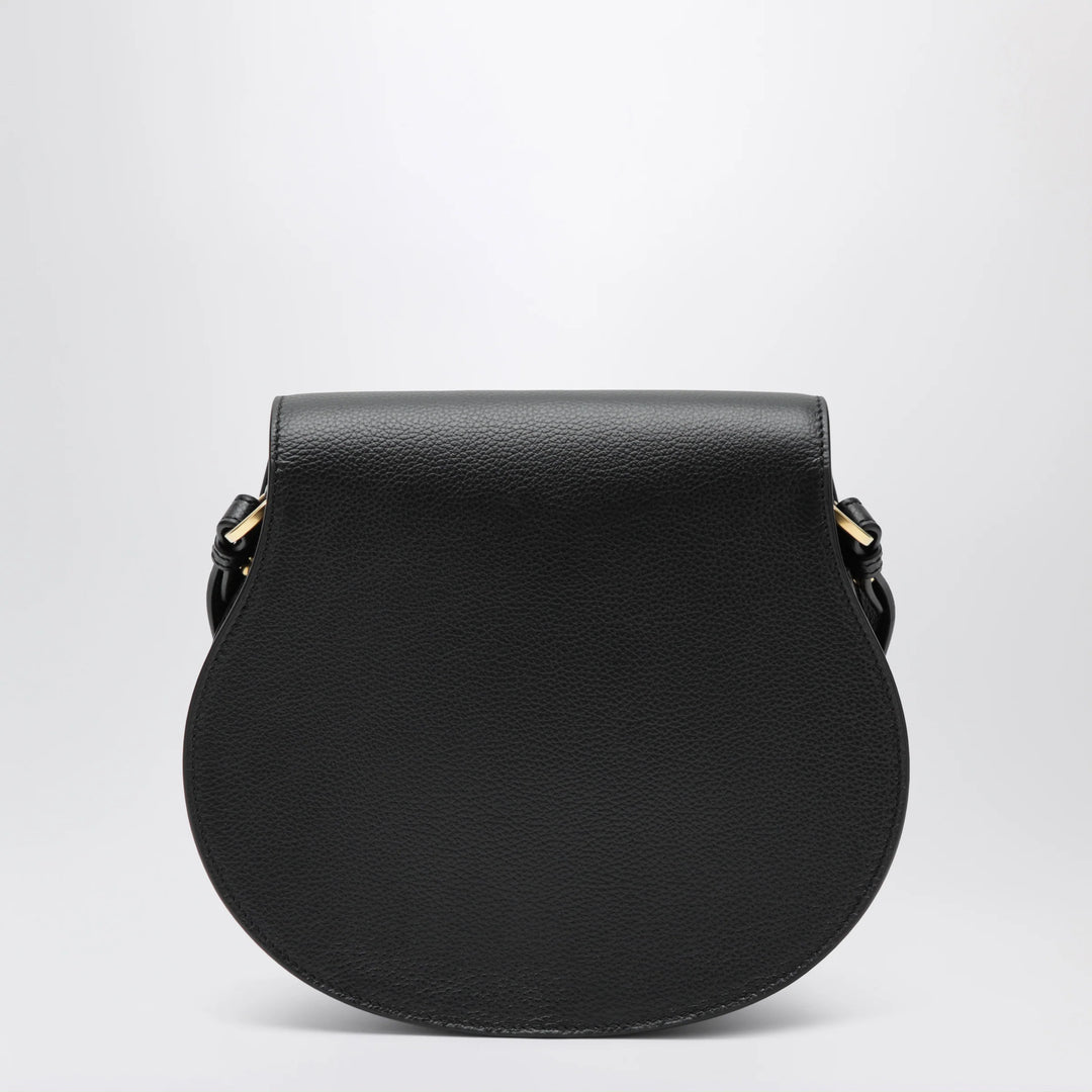 Chloé - Black Saddle Marcie bag in grained leather