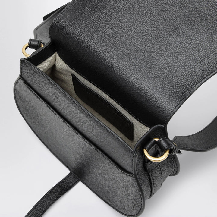 Chloé - Black Saddle Marcie bag in grained leather