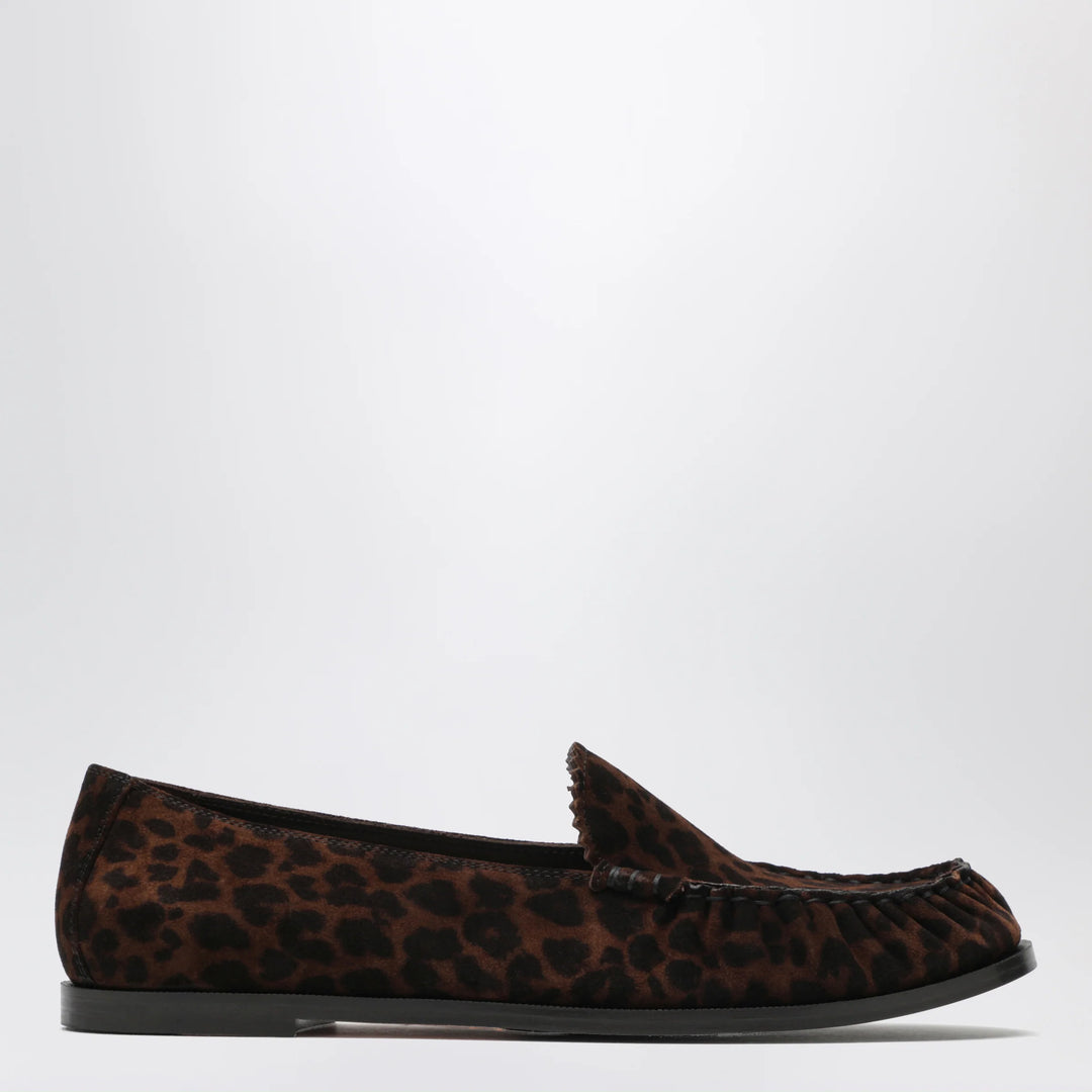Aquazzura - Leopard-print suede loafers