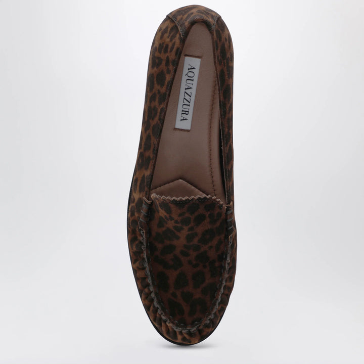 Aquazzura - Leopard-print suede loafers