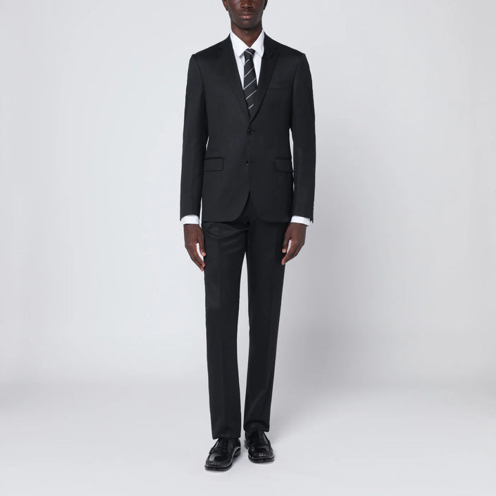 Lardini - Black single-breasted wool suit