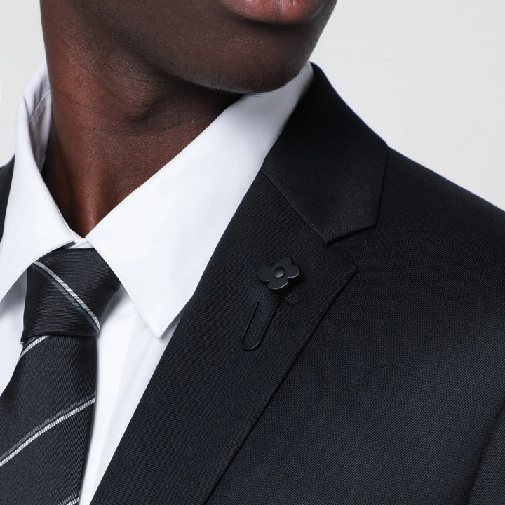 Lardini - Black single-breasted wool suit