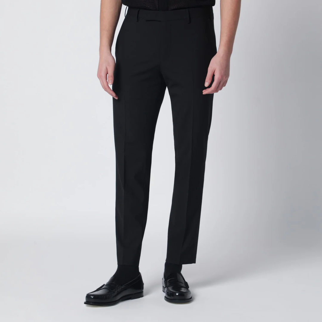 PT Torino - Black wool-blend trousers