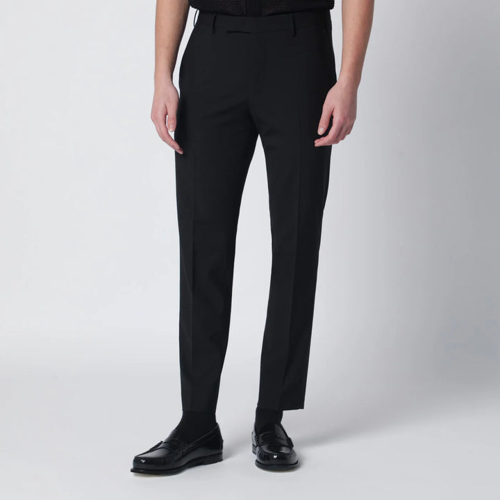 PT Torino - Black wool-blend trousers