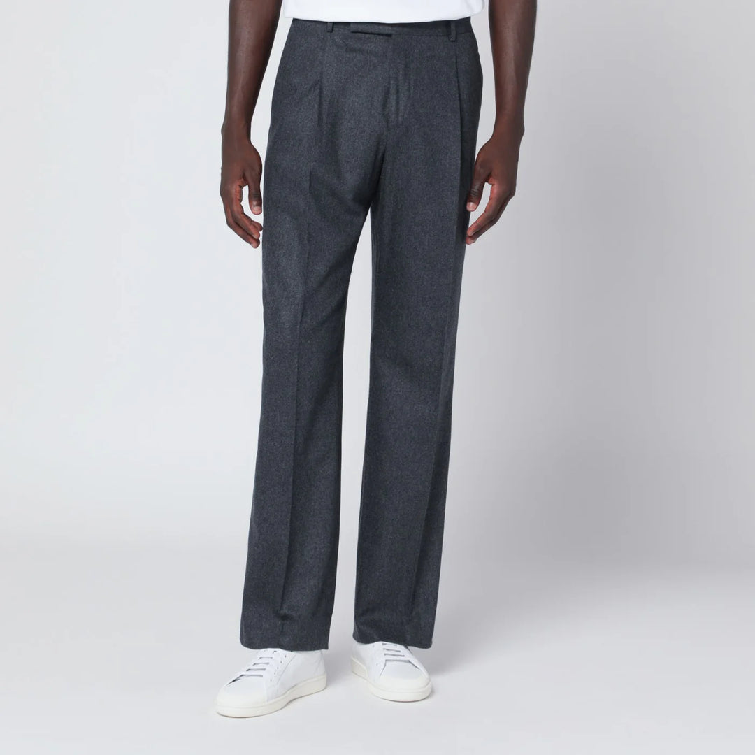 PT Torino - Gray wool and cashmere trousers