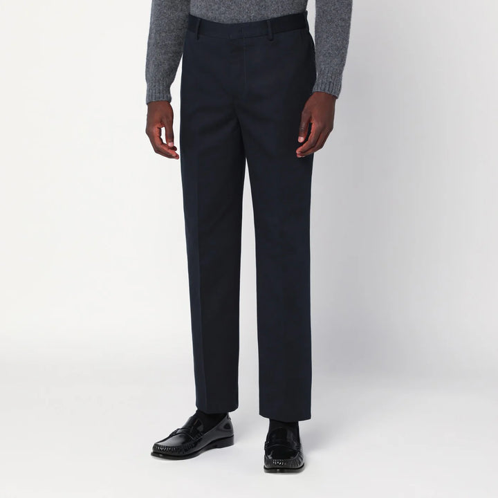 PT Torino - Navy blue cotton trousers