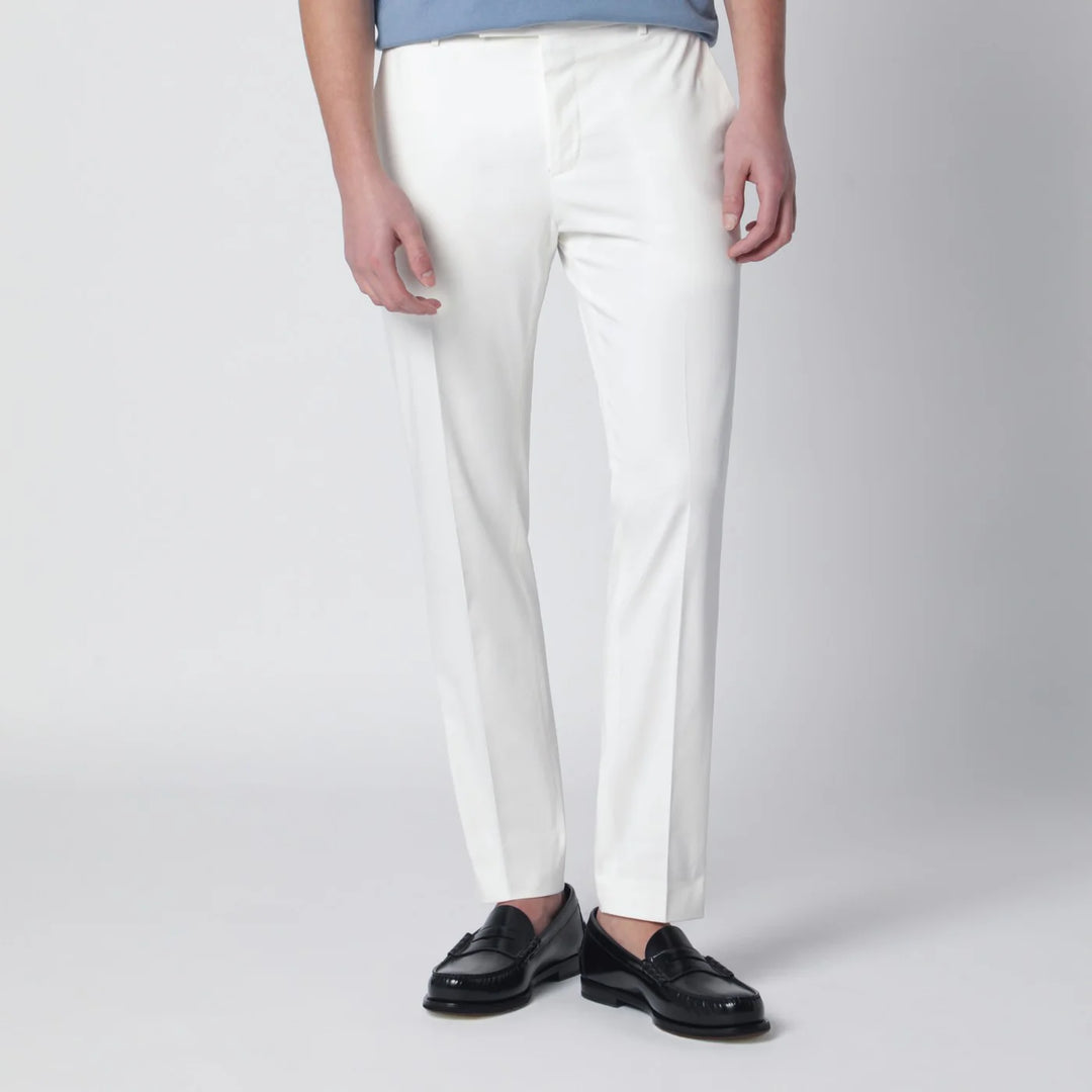 PT Torino - White slim-fit cotton-blend trousers