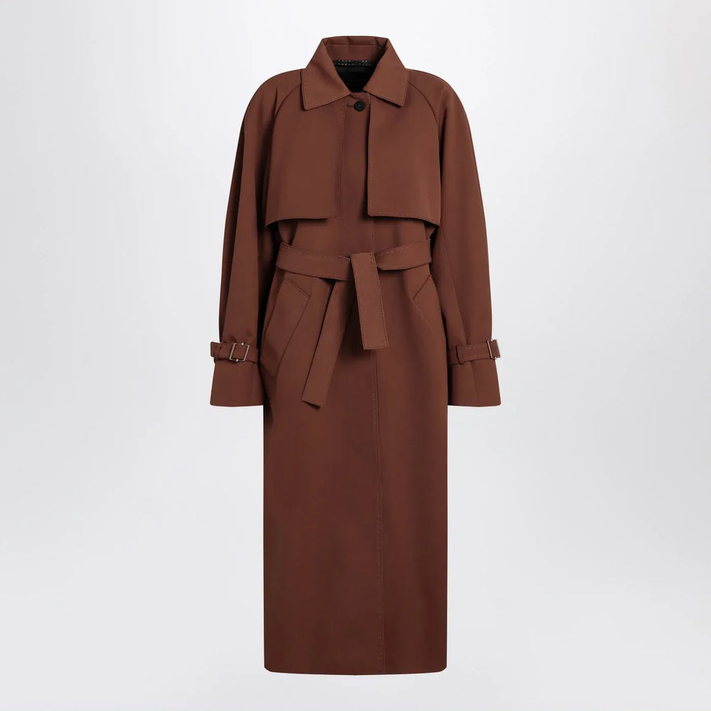 Max Mara Atelier - Brown rainproof gabardine trench coat Brand Coats & Jackets 38  IT