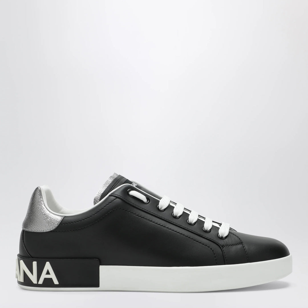 Dolce&amp;Gabbana - Portofino classic leather sneakers in black and silver