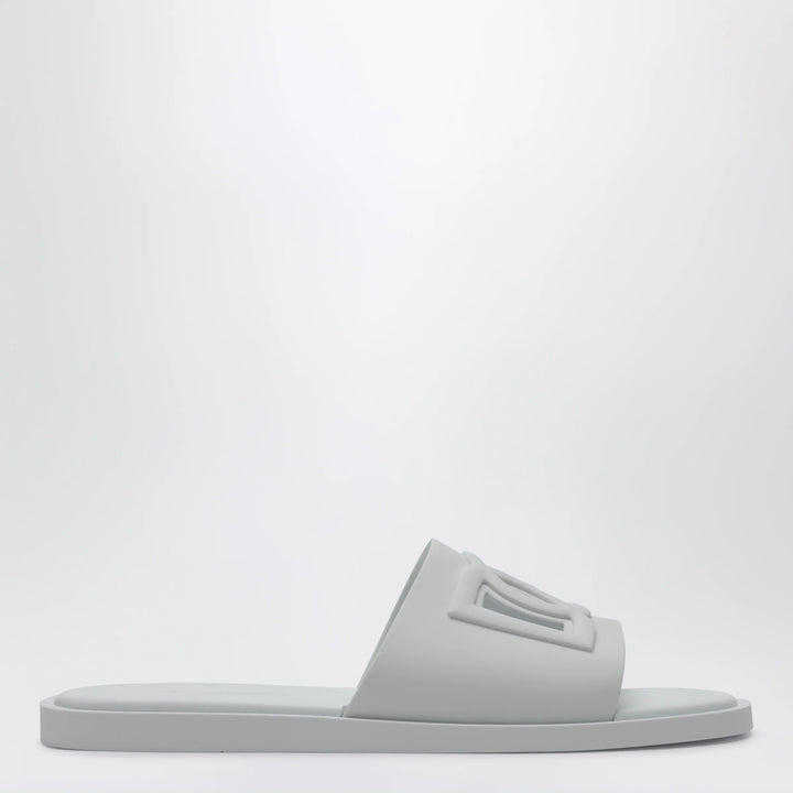 Dolce&amp;Gabbana - Optical white rubber beachwear slides