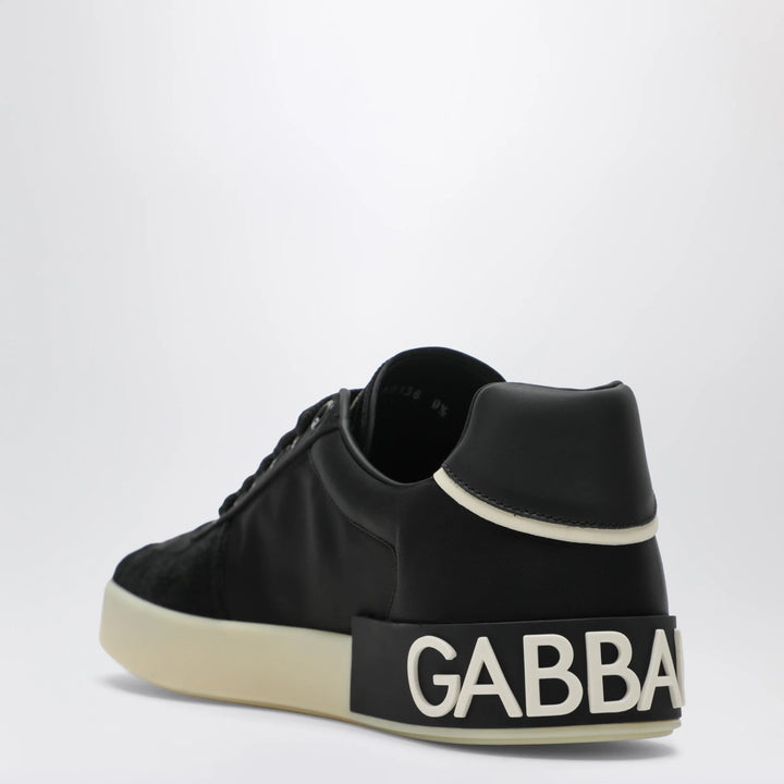 Dolce&amp;Gabbana - Portofino panelled sneakers in black leather