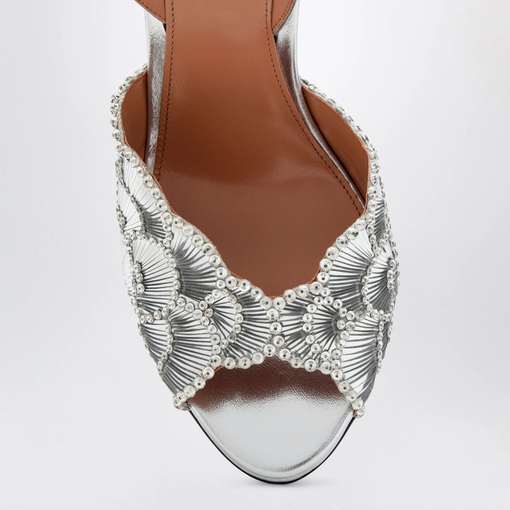 Aquazzura - Ce Soir silver sandals in nappa leather