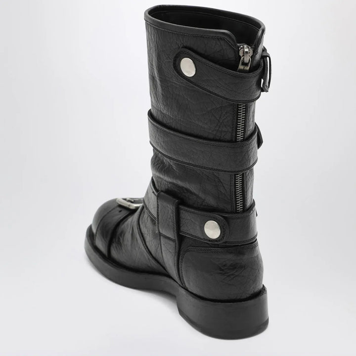 Dolce&amp;Gabbana - Black leather boots with straps Brand Boots