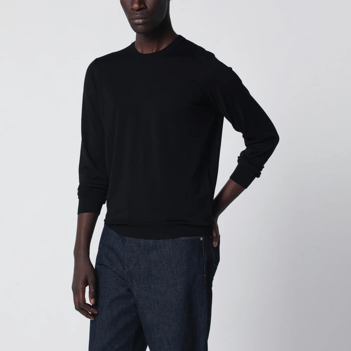 Drumohr - Black wool crew-neck sweater