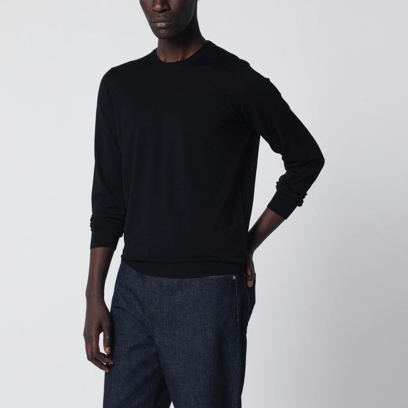 Shirts & Tops Drumohr - Black wool crew-neck sweater - 50 IT Brand