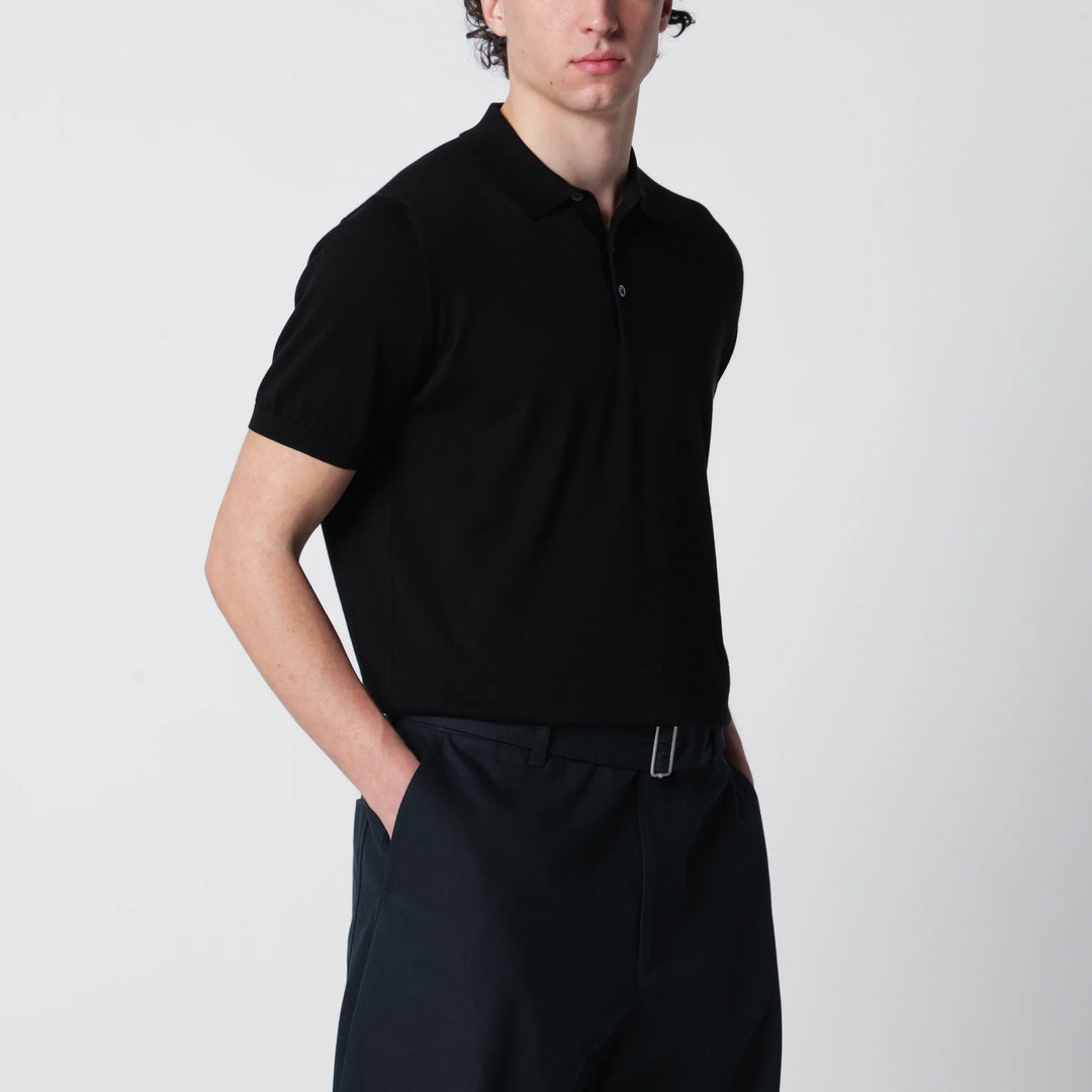 Drumohr - Black polo shirt in cotton