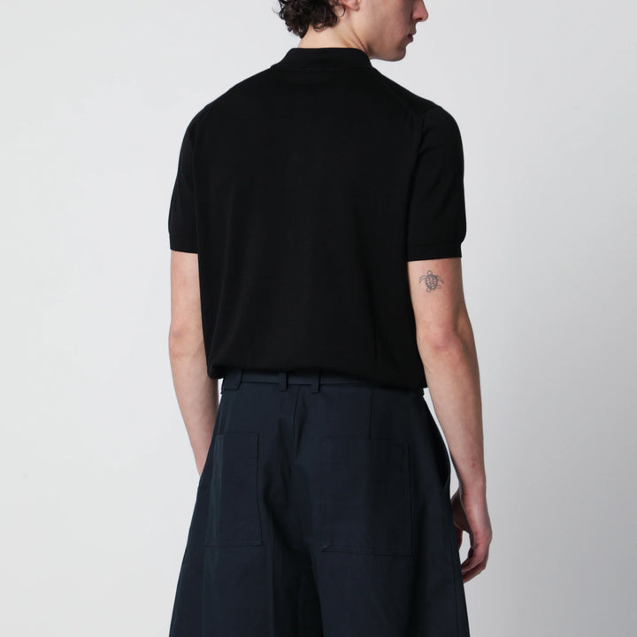 Drumohr - Black polo shirt in cotton