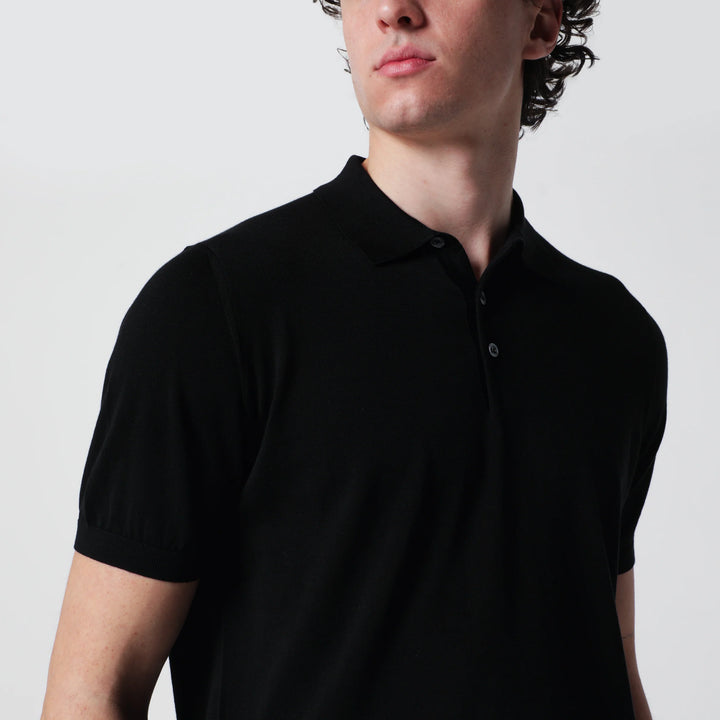 Drumohr - Black polo shirt in cotton