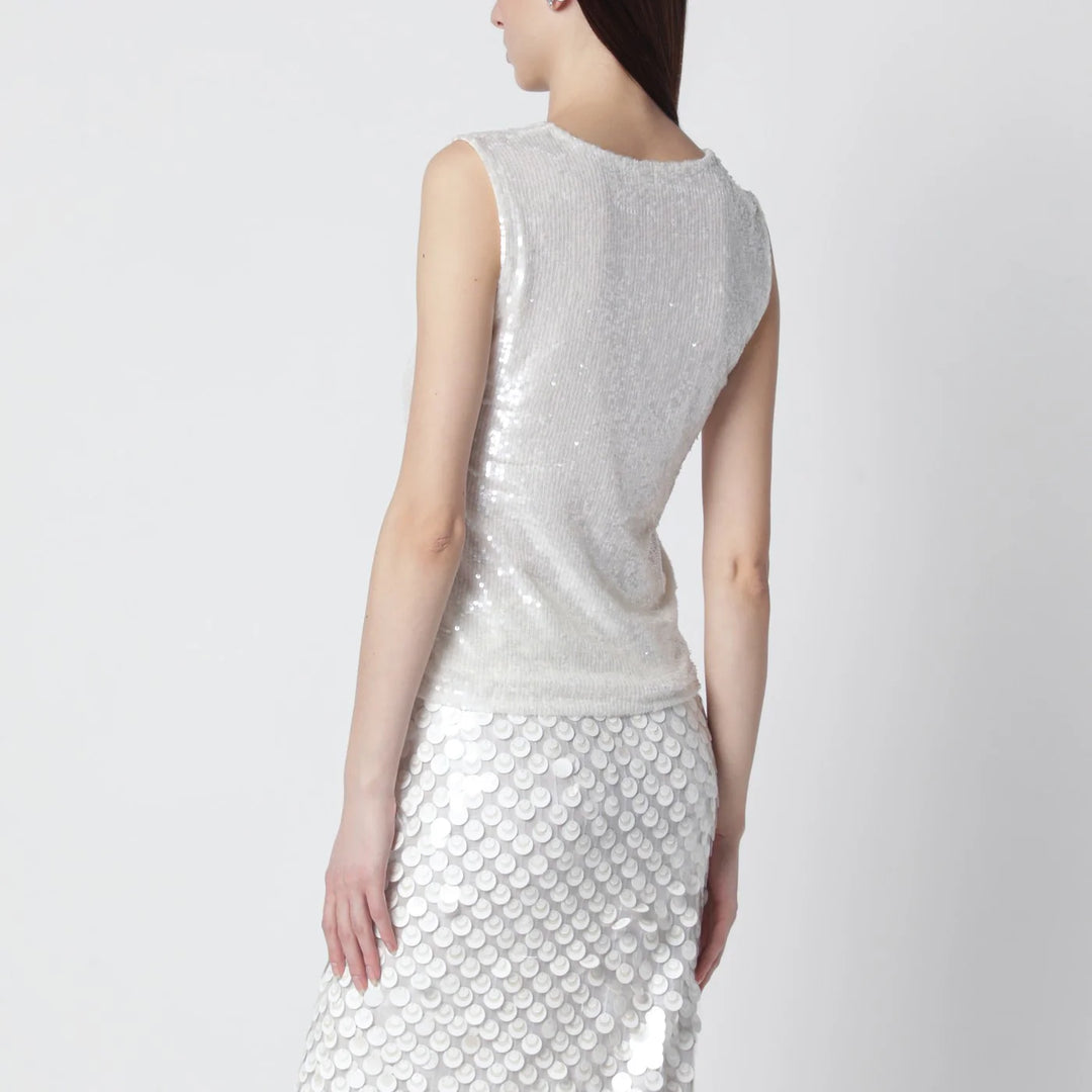 P.A.R.O.S.H. - White sequin top