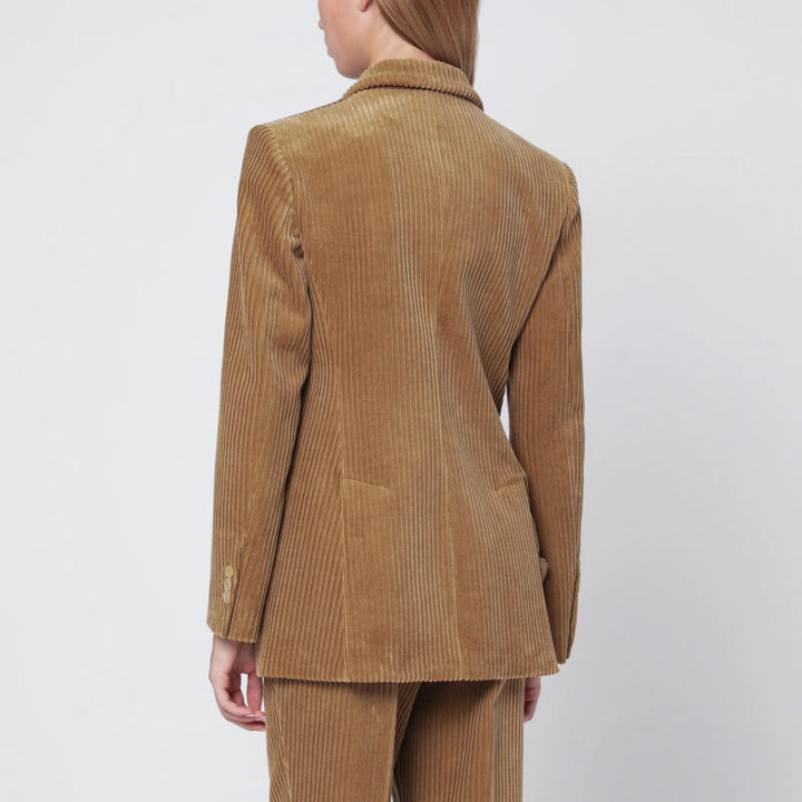 P.A.R.O.S.H. - Camel-coloured ribbed velvet jacket