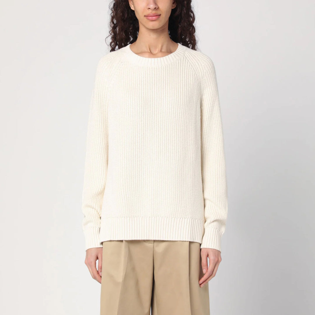 P.A.R.O.S.H. - Sweater cream in cotton and cashmere