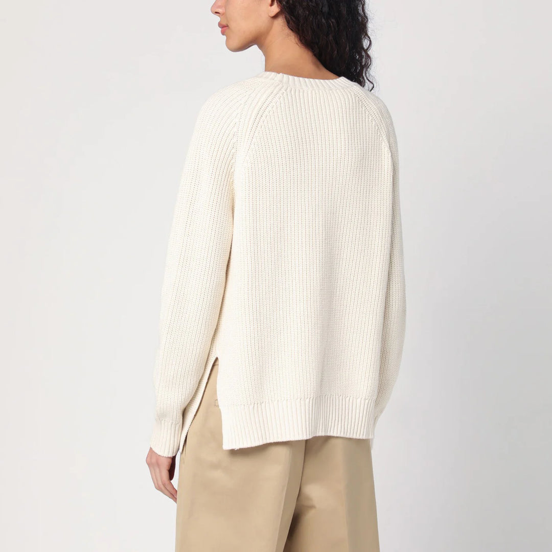 P.A.R.O.S.H. - Sweater cream in cotton and cashmere