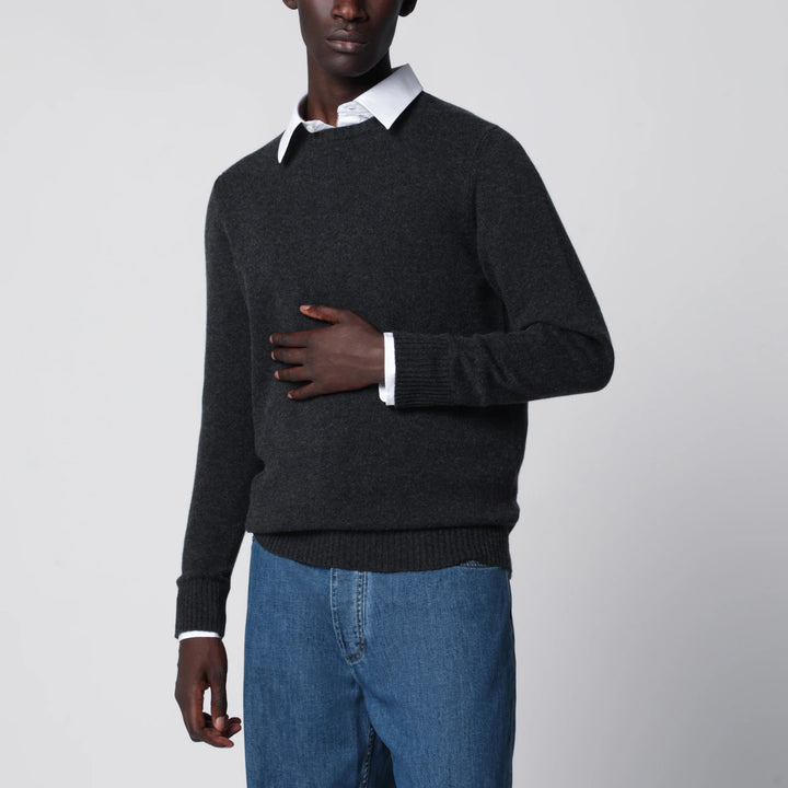 Drumohr - Dark grey cashmere crew-neck sweater