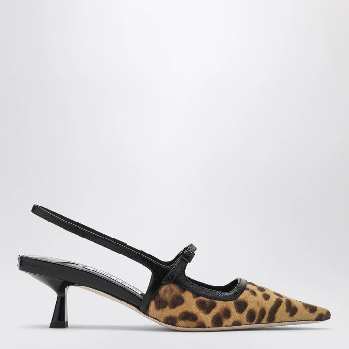 Jimmy Choo - Didi 45 slingback in leopard print pony skin