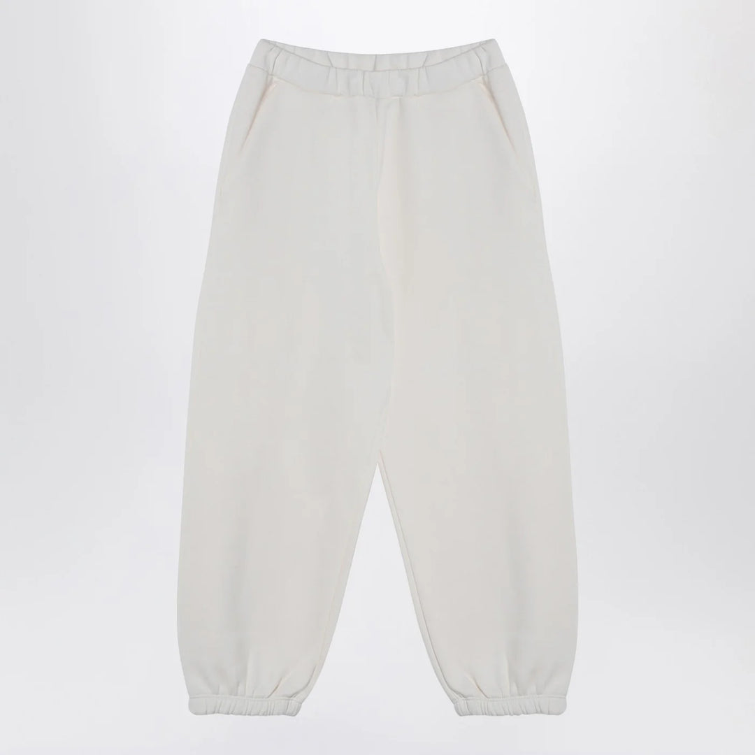 Douuod - Ivory cotton-blend jogging trousers