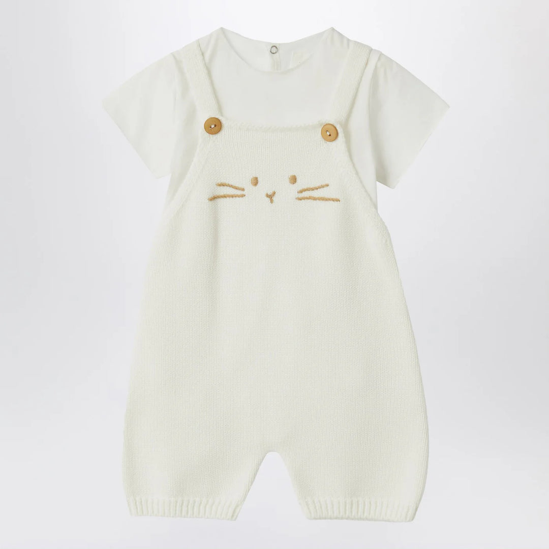 Teddy &amp; Minou - White outfit with jacket and overalls